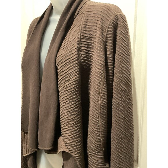 Cristina B. Women's Textured Draped Open Front Cardigan Sweater Jacket XL - Picture 3 of 10